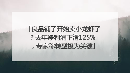良品铺子开始卖小龙虾了？去年净利润下滑125%，专家称转型极为关键